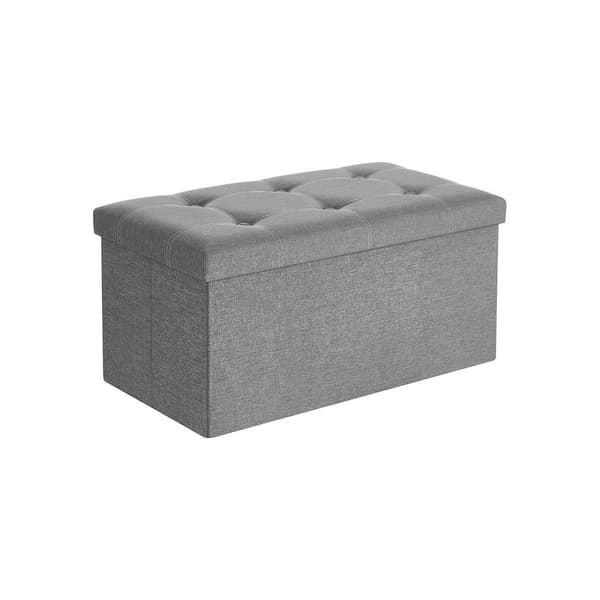 Sohva, jossa on säilytystila - istuinlaatikko - taitettu - 76 x 38 x 38 cm - tummanharmaa