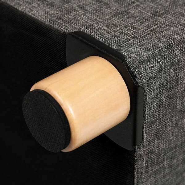 Pouf - med opbevaringsplads - træben - sædeboks - beige