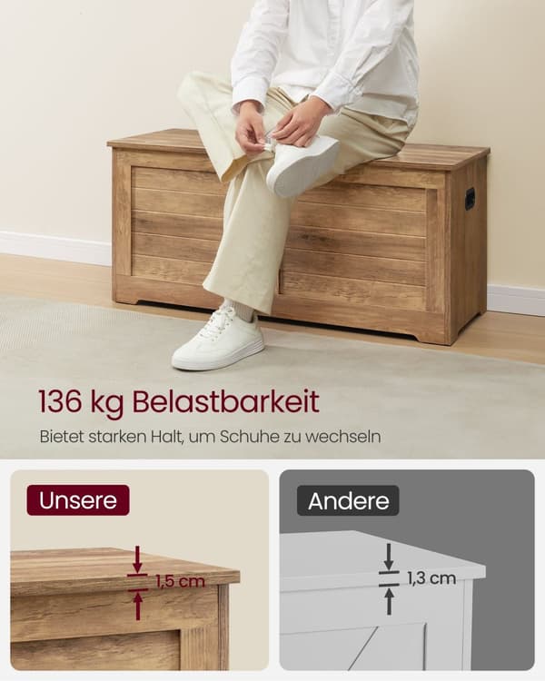 Shoe Bank - med lagringsutrymme - Country Style - Honey Brown