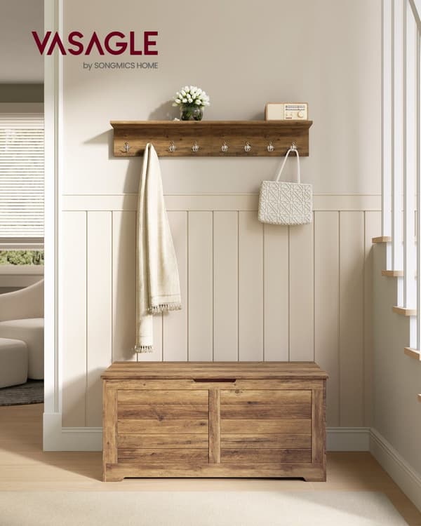 Shoe Bank - med lagringsutrymme - Country Style - Honey Brown