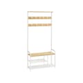 Pikkukuva 1 / 6: Takki teline 9 koukkua-30 x 85 x 180,5 cm-oak-white