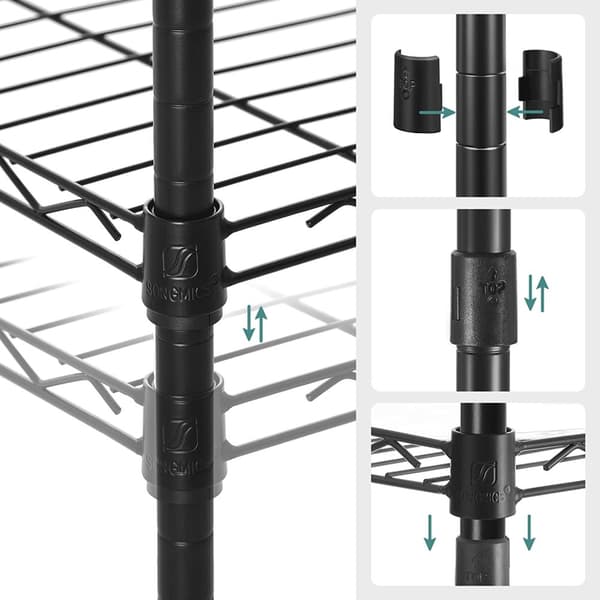 Coat Rack - vaatekaappi - kenkäteline - 16 kaksoiskoukua - metalli - musta