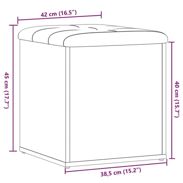 vidaXL Oppbevaringsbenk artisan eik 42x42x45 cm konstruert tre