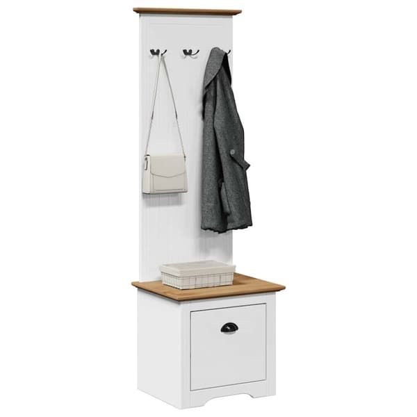 vidaXL entréskab med kroge BODO 50x40x157 cm hvid og brun