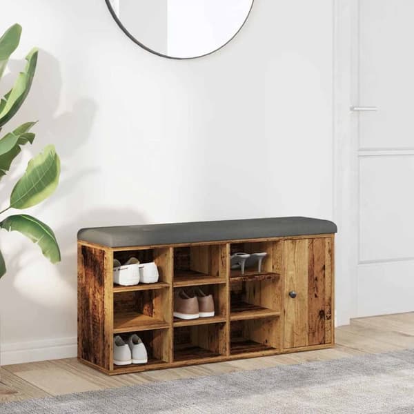 vidaXL Kenkäteline vanha puu 102x32x50 cm tekninen puu