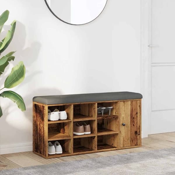 vidaXL Skobenk gammelt tre 102x32x50 cm konstruert tre