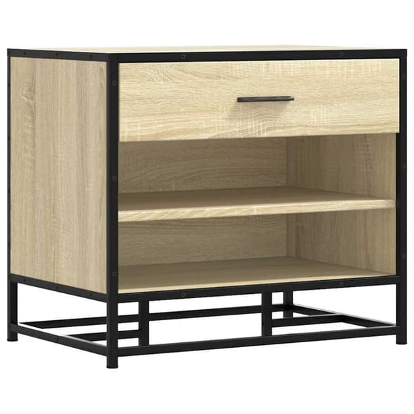 vidaXL Kenkäpenkki sonoma tammi 60x40x53,5 cm suunniteltu puu metalli