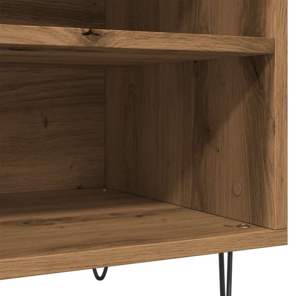 vidaXL LP-levyjen säilytyskaappi artesaani tammi 84,5x38x48 cm puu