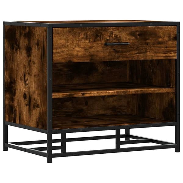 vidaXL Skobenk røkt eik 60x40x53,5 cm konstruert tre og metall