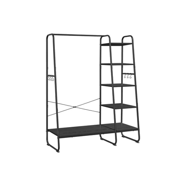 Coat Rack - 5 niveauer - med skostativ - 6 kroge - tøjstang - Industriel design - 45 x 120 x 160 cm