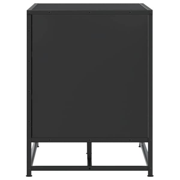 vidaXL Kenkäpenkki musta 100x40x53,5 cm suunniteltu puu ja metalli