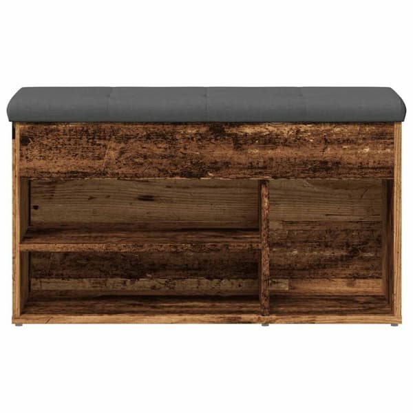 vidaXL skobænk 82x32x45,5 cm konstrueret træ antikt træ