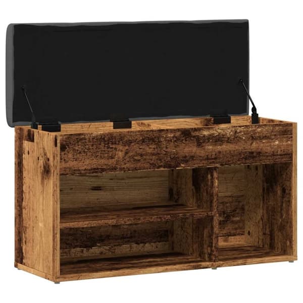 vidaXL skobænk 82x32x45,5 cm konstrueret træ antikt træ