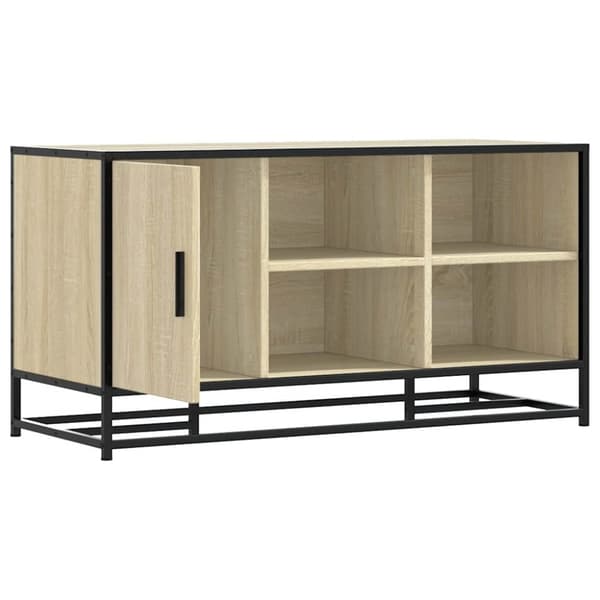 vidaXL Kenkäpenkki sonoma tammi 100x40x53,5 cm suunniteltu puu metalli