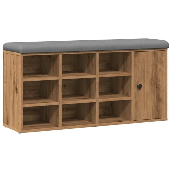 vidaXL Skohylle artisan eik 102x32x50 cm konstruert tre