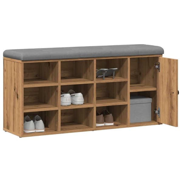 vidaXL Skohylle artisan eik 102x32x50 cm konstruert tre