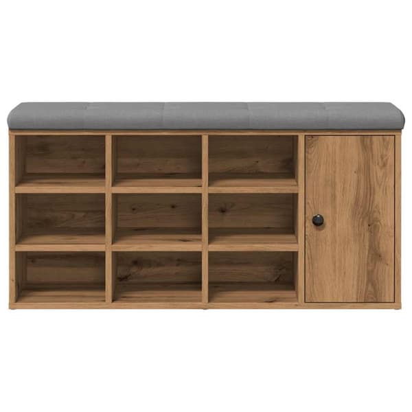 vidaXL Skohylle artisan eik 102x32x50 cm konstruert tre