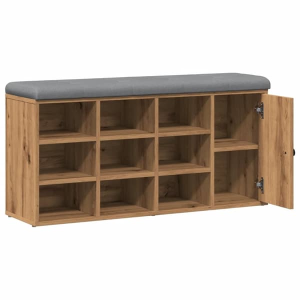 vidaXL Skohylle artisan eik 102x32x50 cm konstruert tre