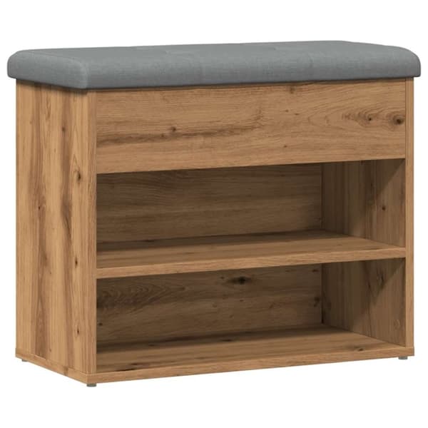 vidaXL Skohylle artisan eik 62x32x50 cm konstruert tre
