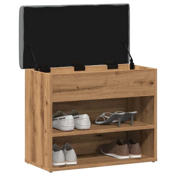 vidaXL Skohylle artisan eik 62x32x50 cm konstruert tre