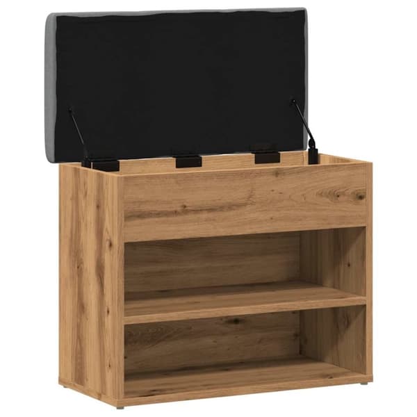 vidaXL Skohylle artisan eik 62x32x50 cm konstruert tre