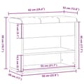 Miniatyrbilde 11 av 11: vidaXL Skohylle artisan eik 62x32x50 cm konstruert tre