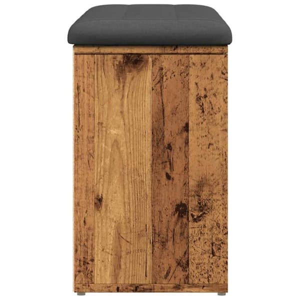 vidaXL skobænk 82x32x50 cm konstrueret træ antikt træ