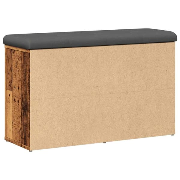 vidaXL skobænk 82x32x50 cm konstrueret træ antikt træ