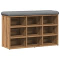Miniatyrbilde 3 av 11: vidaXL Skohylle artisan eik 82x32x50 cm konstruert tre