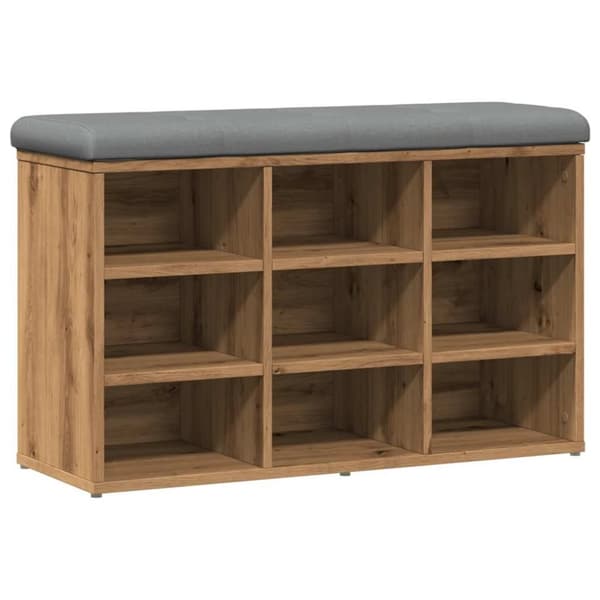 vidaXL Skohylle artisan eik 82x32x50 cm konstruert tre