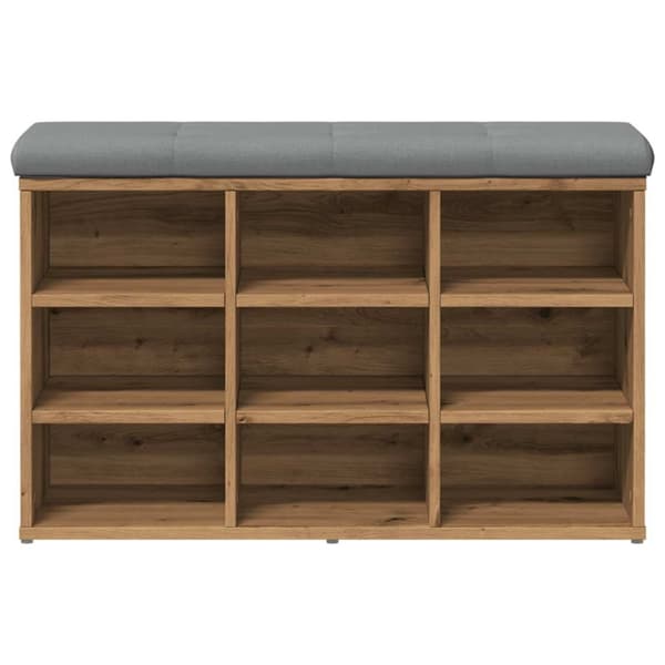 vidaXL Skohylle artisan eik 82x32x50 cm konstruert tre