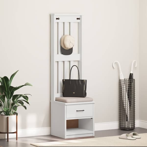 vidaXL Halltre SANDENS hvit 45x40x159,5 cm heltre furu