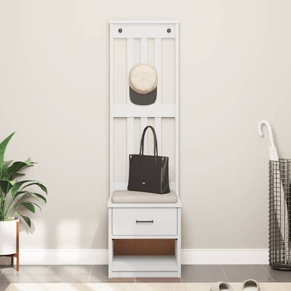 vidaXL Halltre SANDENS hvit 45x40x159,5 cm heltre furu