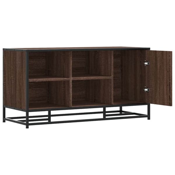 vidaXL Skobenk brun eik 100x40x53,5 cm konstruert tre og metall