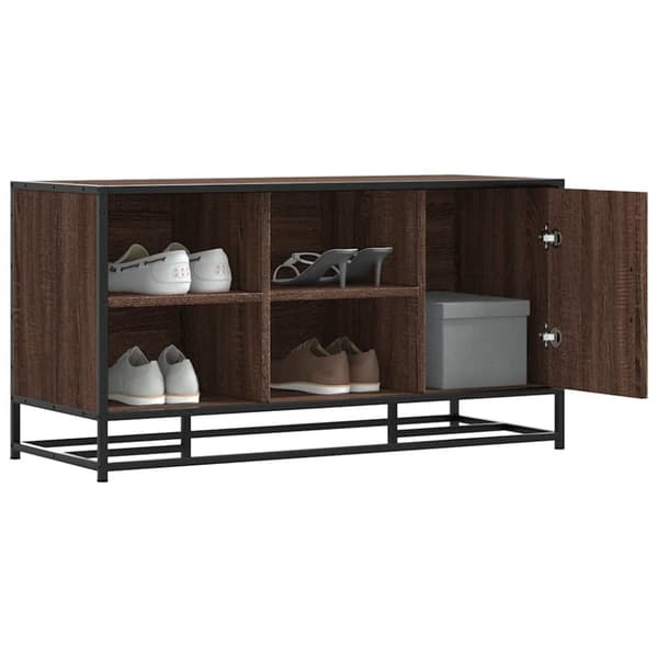 vidaXL Skobenk brun eik 100x40x53,5 cm konstruert tre og metall