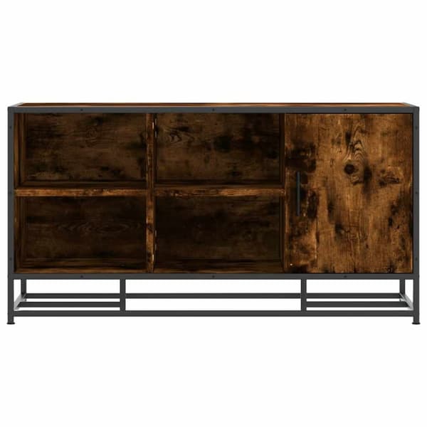 vidaXL Skobenk røkt eik 100x40x53,5 cm konstruert tre og metall