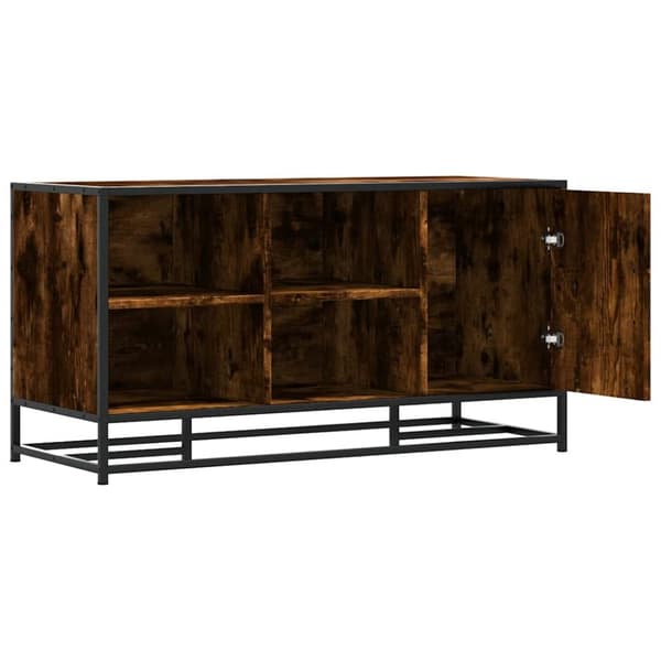 vidaXL Skobenk røkt eik 100x40x53,5 cm konstruert tre og metall