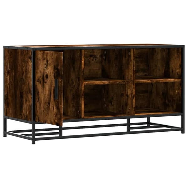 vidaXL Skobenk røkt eik 100x40x53,5 cm konstruert tre og metall