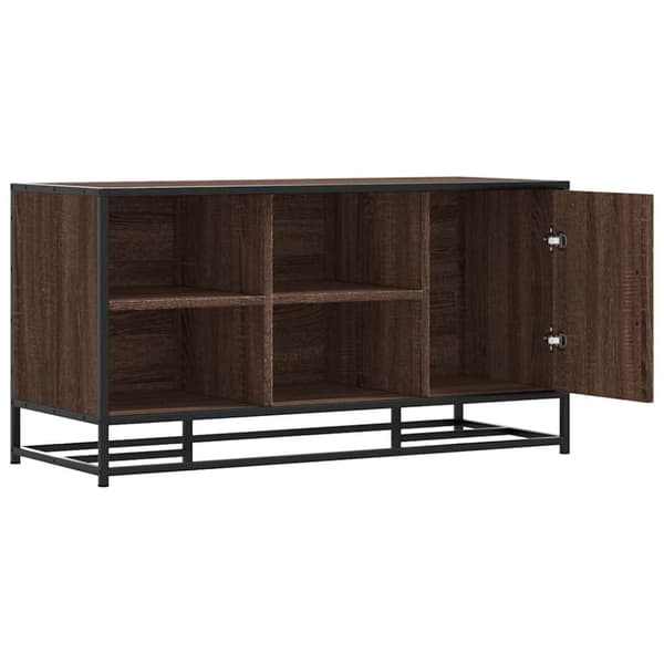 vidaXL Kenkäpenkki ruskea tammi 100x40x53,5 cm tekninen puu ja metalli