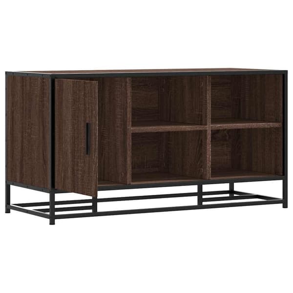 vidaXL Kenkäpenkki ruskea tammi 100x40x53,5 cm tekninen puu ja metalli