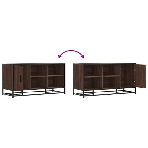 vidaXL Kenkäpenkki ruskea tammi 100x40x53,5 cm tekninen puu ja metalli