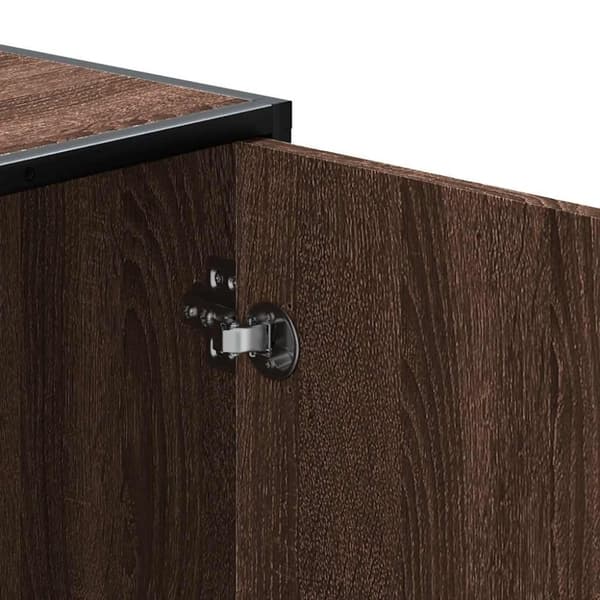 vidaXL Kenkäpenkki ruskea tammi 100x40x53,5 cm tekninen puu ja metalli