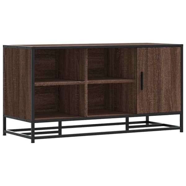 vidaXL Kenkäpenkki ruskea tammi 100x40x53,5 cm tekninen puu ja metalli