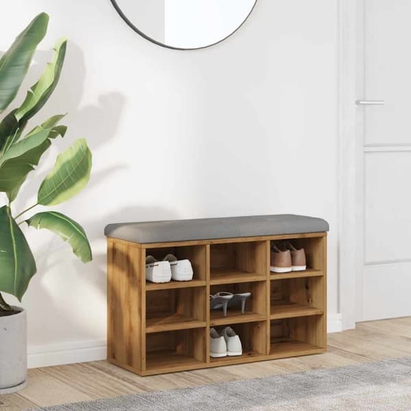 vidaXL kenkäpenkki Artisan Oak 82x32x50 cm Engineered Wood