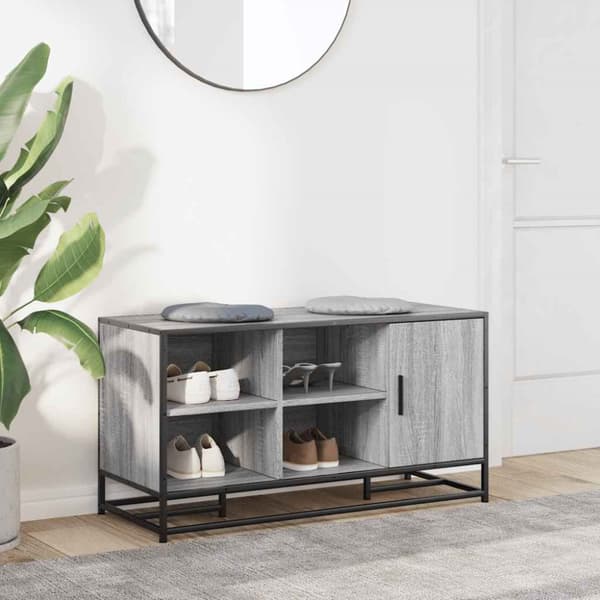 vidaXL Skobenk grå sonoma 100x40x53,5 cm konstruert tre og metall