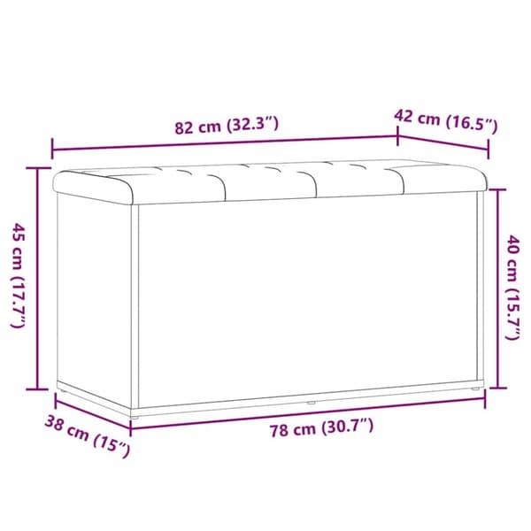vidaXL Säilytyspenkki vanhaa puuta 82x42x45 cm lastulevy