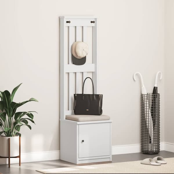 vidaXL Hall træ SANDENS 45x40x159,5 cm massivt fyrretræ hvid