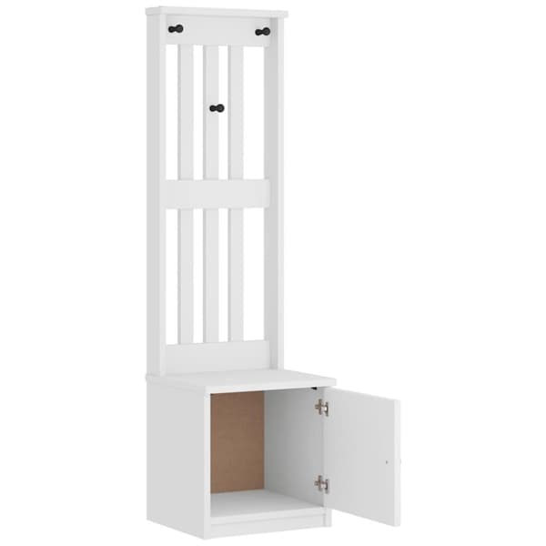 vidaXL Hall træ SANDENS 45x40x159,5 cm massivt fyrretræ hvid