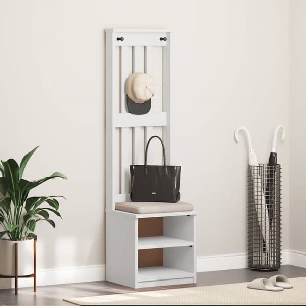 vidaXL Halltre SANDENS hvit 45x40x159,5 cm heltre furu