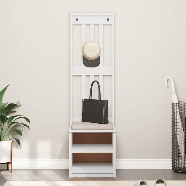 vidaXL Halltre SANDENS hvit 45x40x159,5 cm heltre furu